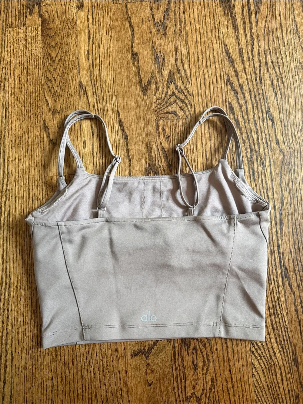 Alo Tan Taupe Airlift Street Goddess Ribbed Bra Tank S